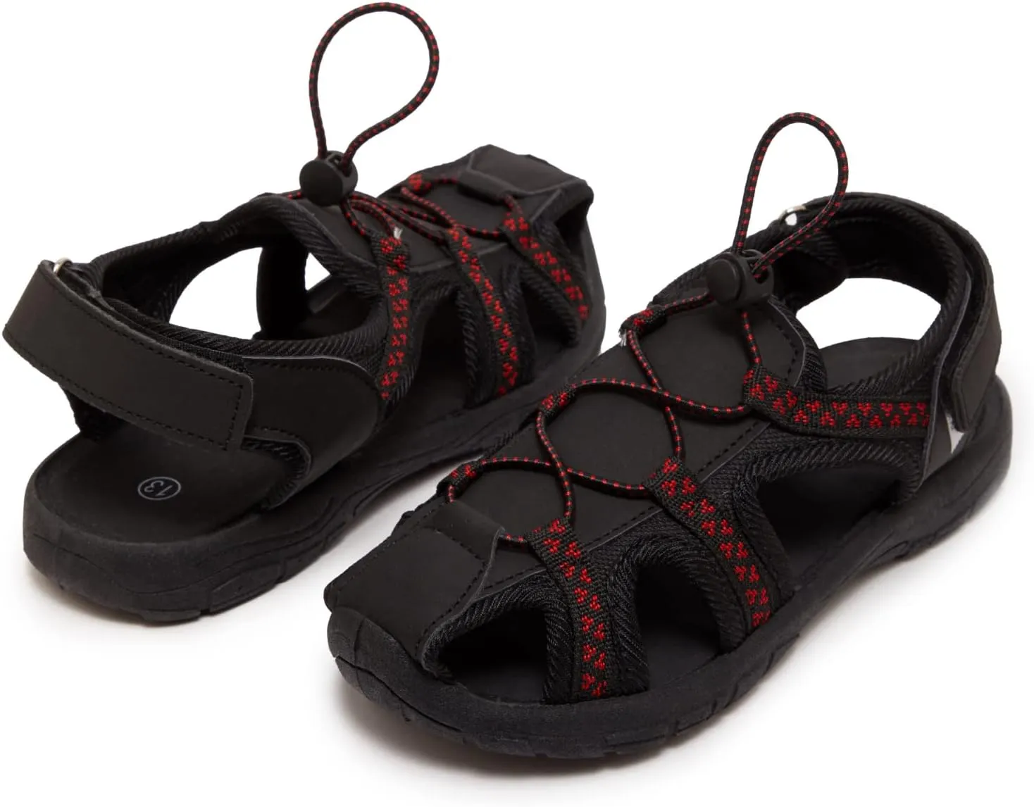Skysole Boys Water Shoes, Rugged Closed Toe Back Strap Amphibian Sandals for Beach, Hiking & Outdoor Sports - Patterned/Solid