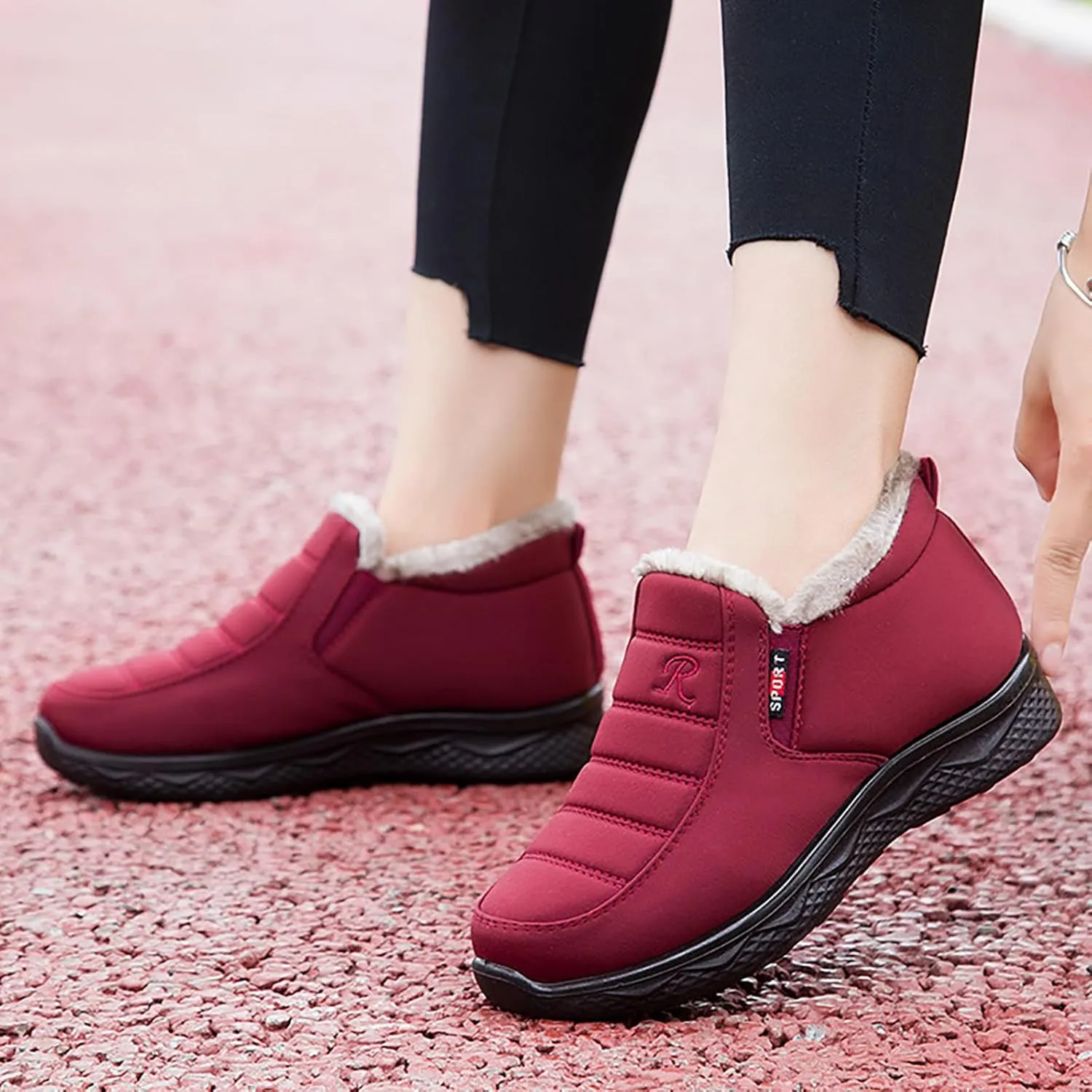 Snow Boots for Women Cozy Warm Insulated Winter Boots Fleece Lined Ankle Booties Platform Boots for Women Slip On Sneakers Water-proof Outdoor Sports Shoes for Walking Hiking Climbing