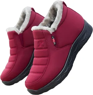 Snow Boots for Women Cozy Warm Insulated Winter Boots Fleece Lined Ankle Booties Platform Boots for Women Slip On Sneakers Water-proof Outdoor Sports Shoes for Walking Hiking Climbing