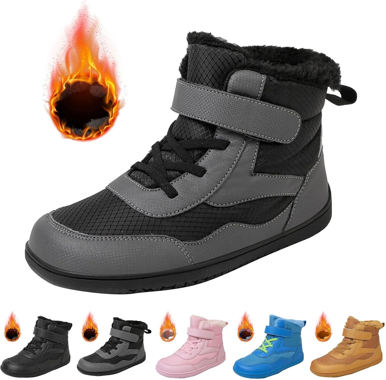Soft Sole Fuzzy Snow Booties For Childrens Winter Ski Shoes Boys Girls Kids Flat Non Slip Boots Ankle Fashion Warm
