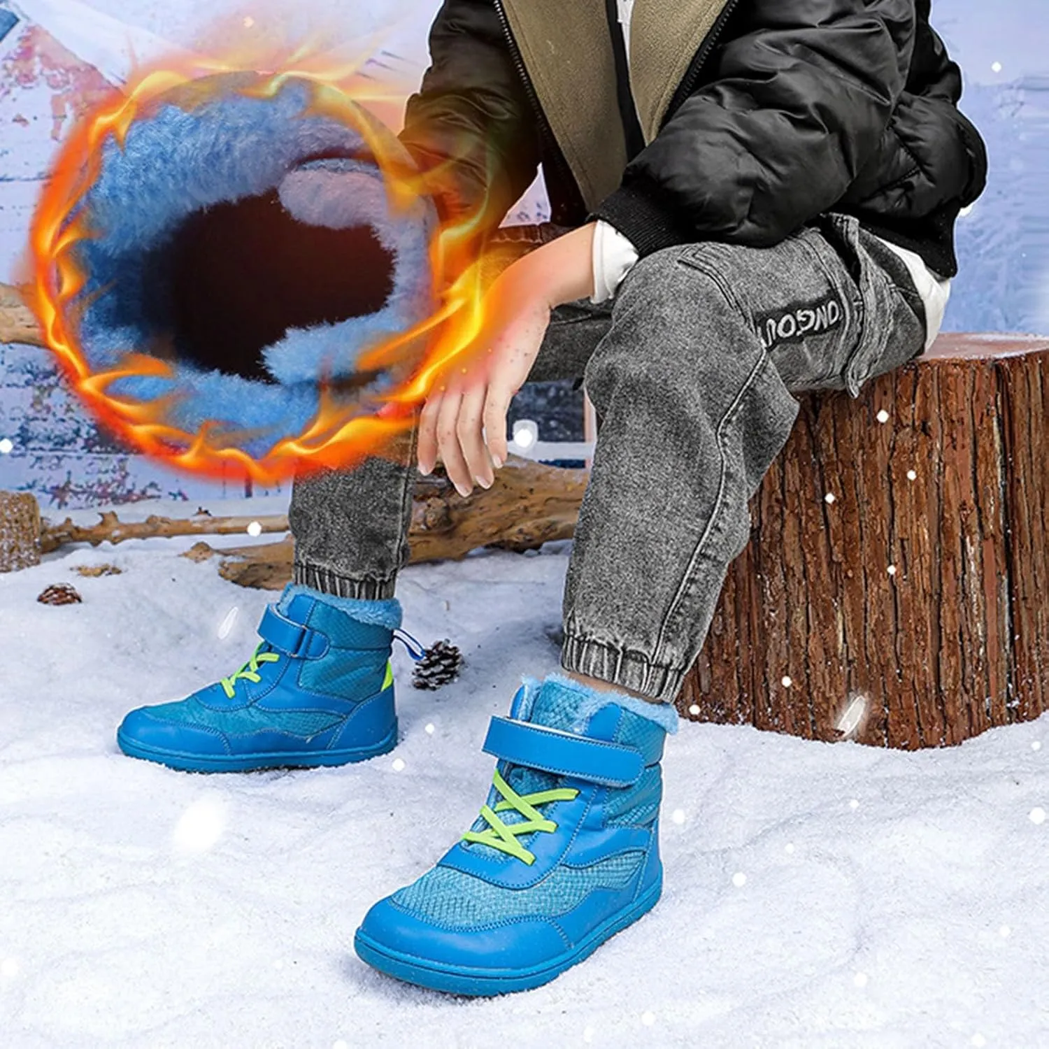Soft Sole Fuzzy Snow Booties For Childrens Winter Ski Shoes Boys Girls Kids Flat Non Slip Boots Ankle Fashion Warm