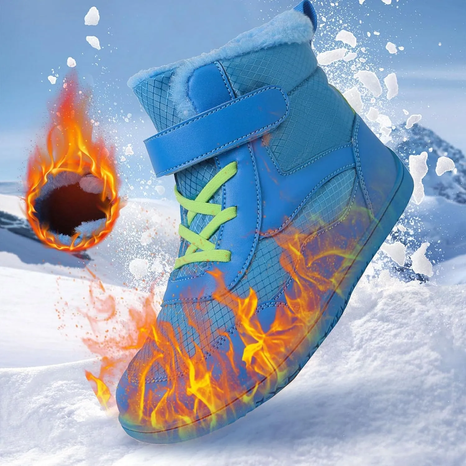 Soft Sole Fuzzy Snow Booties For Childrens Winter Ski Shoes Boys Girls Kids Flat Non Slip Boots Ankle Fashion Warm