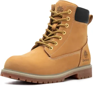 Soft Toe Classic Upgraded Work Boots for Men and Women,Waterproof Full Grain Leather Insulated Non Slip Comfortable 6 Inch Shoes Tan