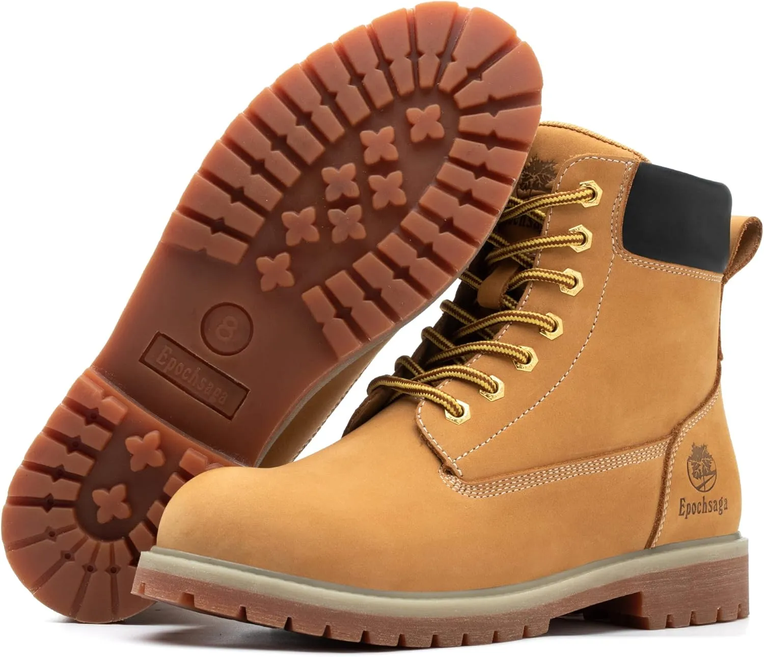 Soft Toe Classic Upgraded Work Boots for Men and Women,Waterproof Full Grain Leather Insulated Non Slip Comfortable 6 Inch Shoes Tan