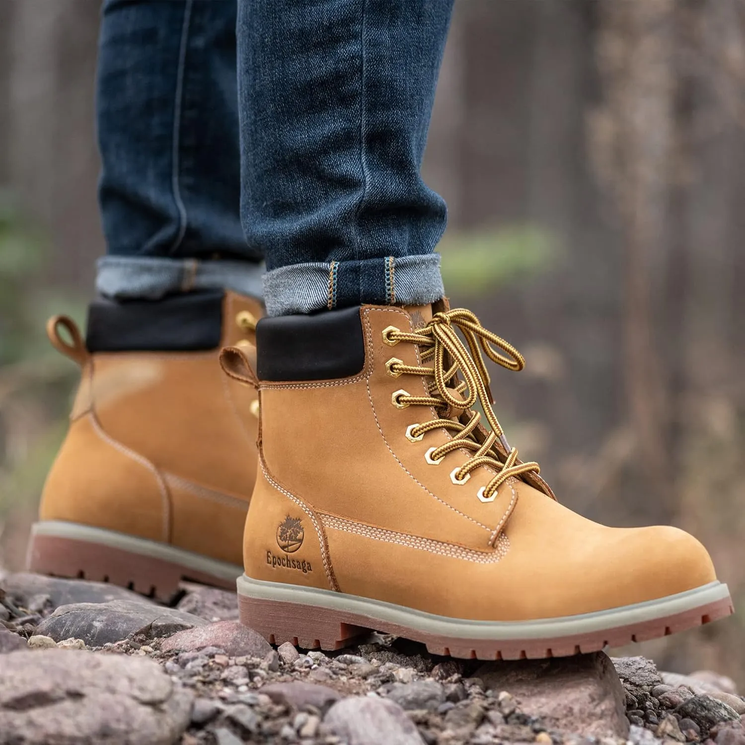 Soft Toe Classic Upgraded Work Boots for Men and Women,Waterproof Full Grain Leather Insulated Non Slip Comfortable 6 Inch Shoes Tan
