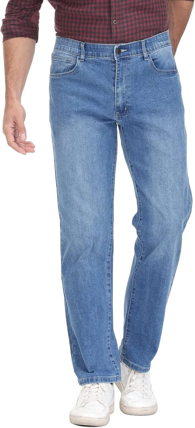 Soojun Men's Flex Waistband Relaxed Fit Straight Leg Jeans