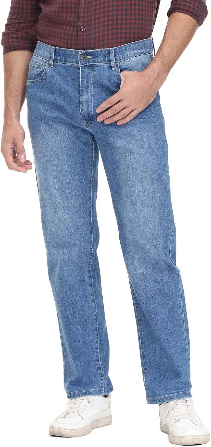 Soojun Men's Flex Waistband Relaxed Fit Straight Leg Jeans