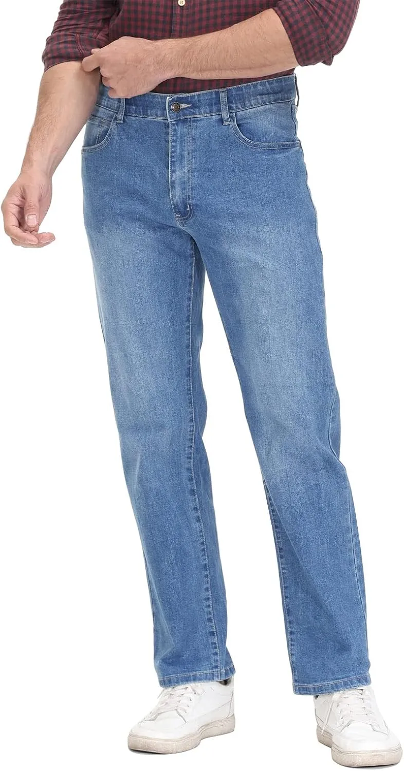 Soojun Men's Flex Waistband Relaxed Fit Straight Leg Jeans