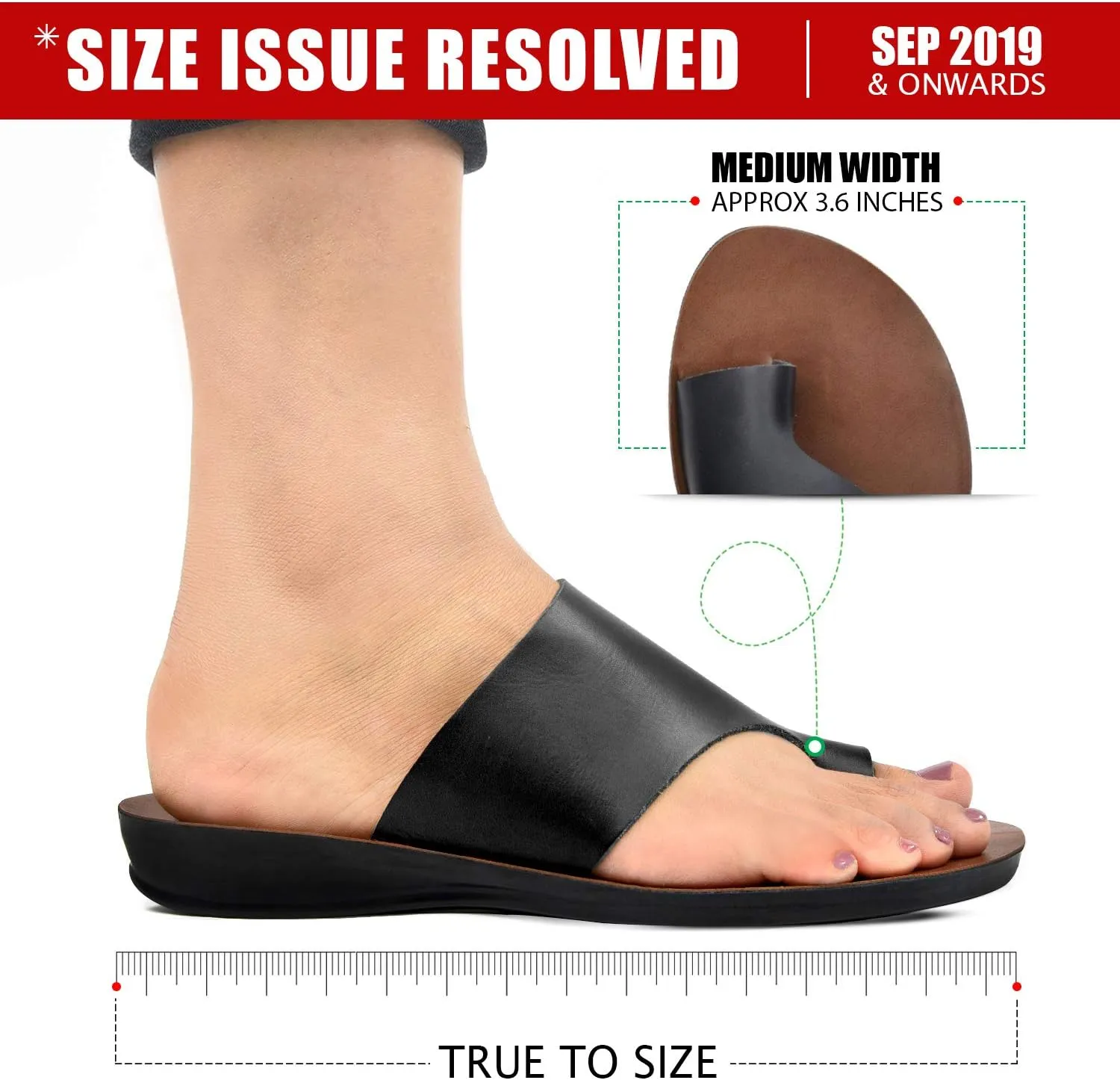Split Toe Strap Man-Made Leather Ladies Cute Slides Outdoor Travel Dressy Flats Comfortable Walking Casual Summer Sandals for Women Fashion Footwear