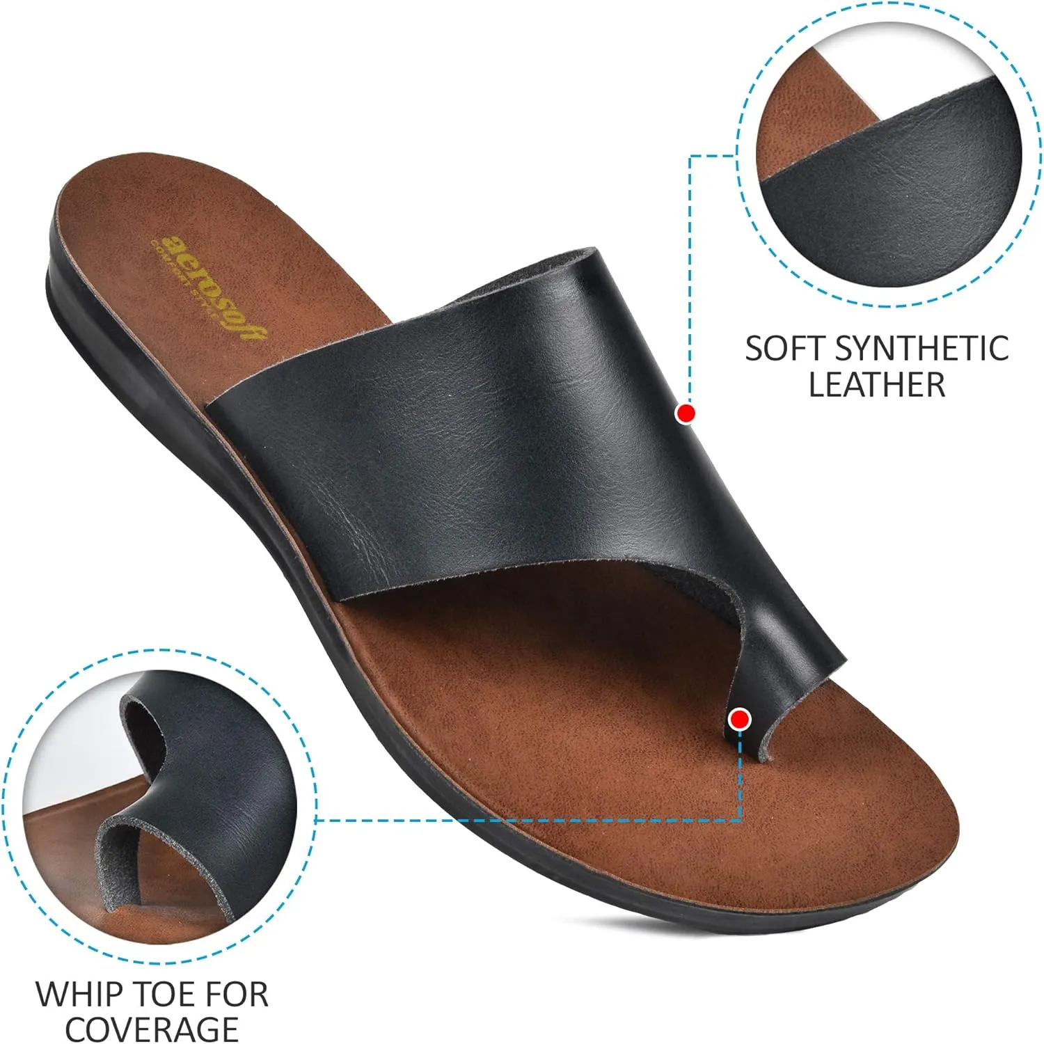 Split Toe Strap Man-Made Leather Ladies Cute Slides Outdoor Travel Dressy Flats Comfortable Walking Casual Summer Sandals for Women Fashion Footwear