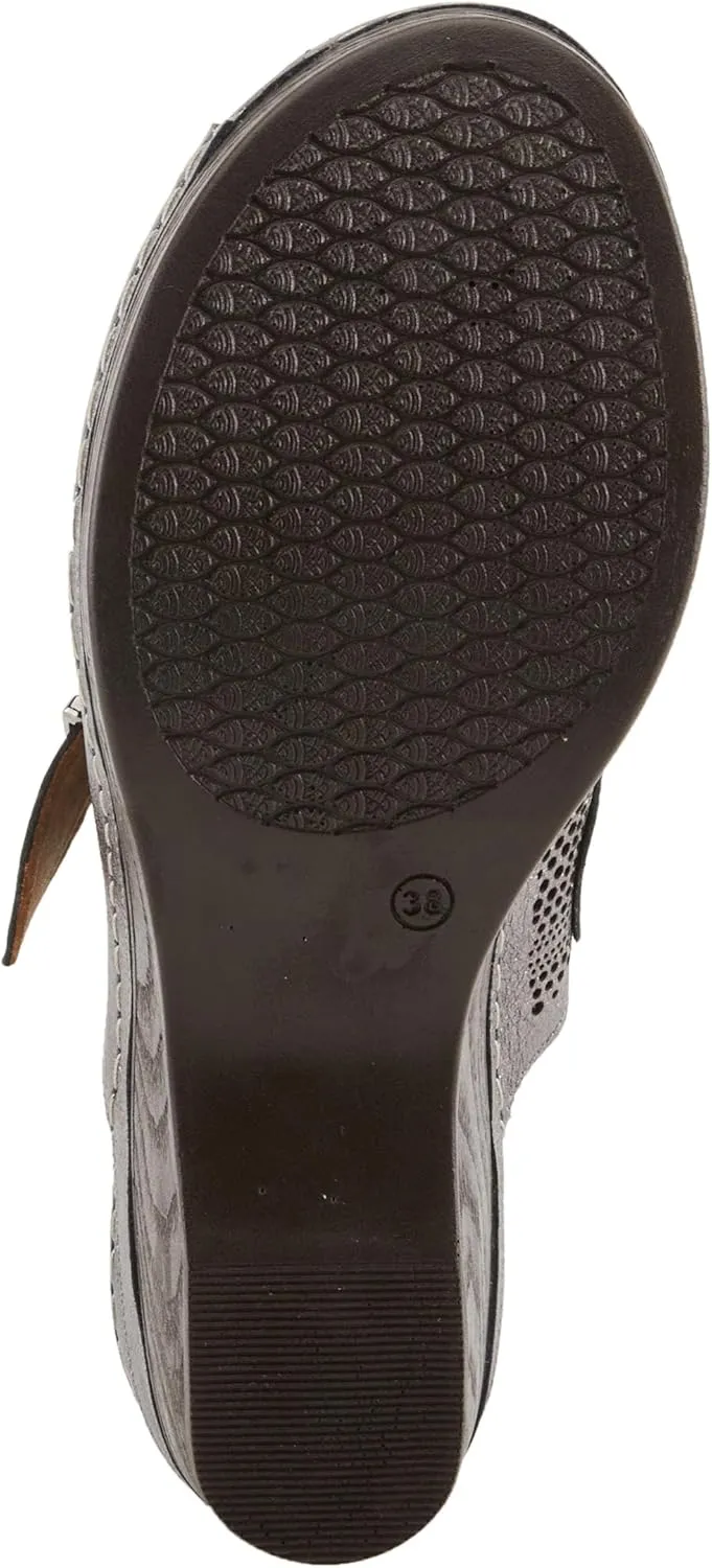 Spring Step MOMELLE Women's Perforated Leather Wedge Slide Sandals - Chic Style, Comfortable Elegance