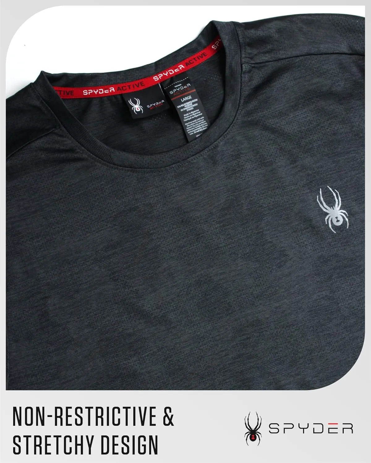Spyder Men's Athletic T-Shirt - Active Performance Sports Tee - Dry Fit Short Sleeve Shirt (S-XL)