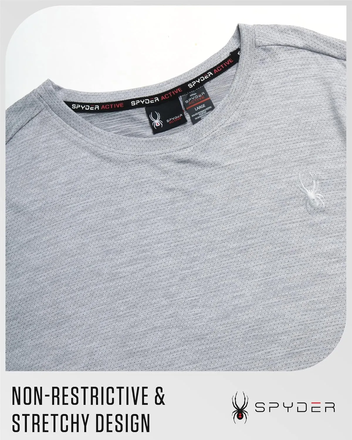 Spyder Men's Athletic T-Shirt - Active Performance Sports Tee - Dry Fit Short Sleeve Shirt (S-XL)