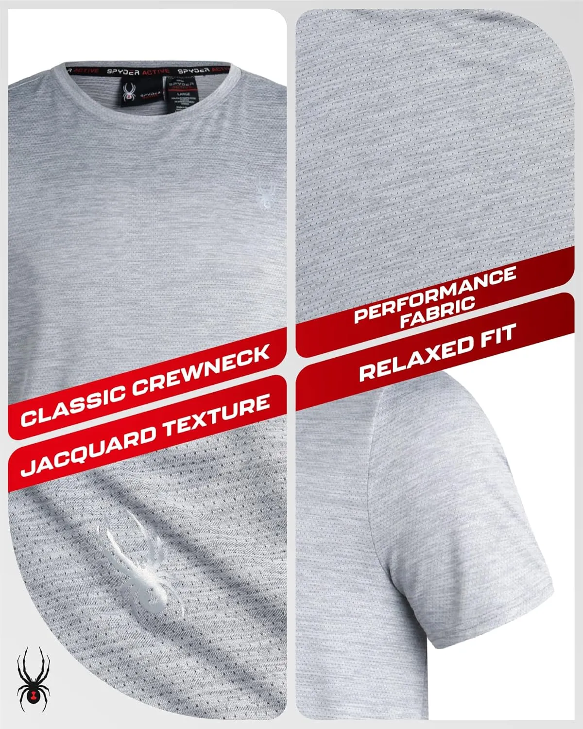 Spyder Men's Athletic T-Shirt - Active Performance Sports Tee - Dry Fit Short Sleeve Shirt (S-XL)
