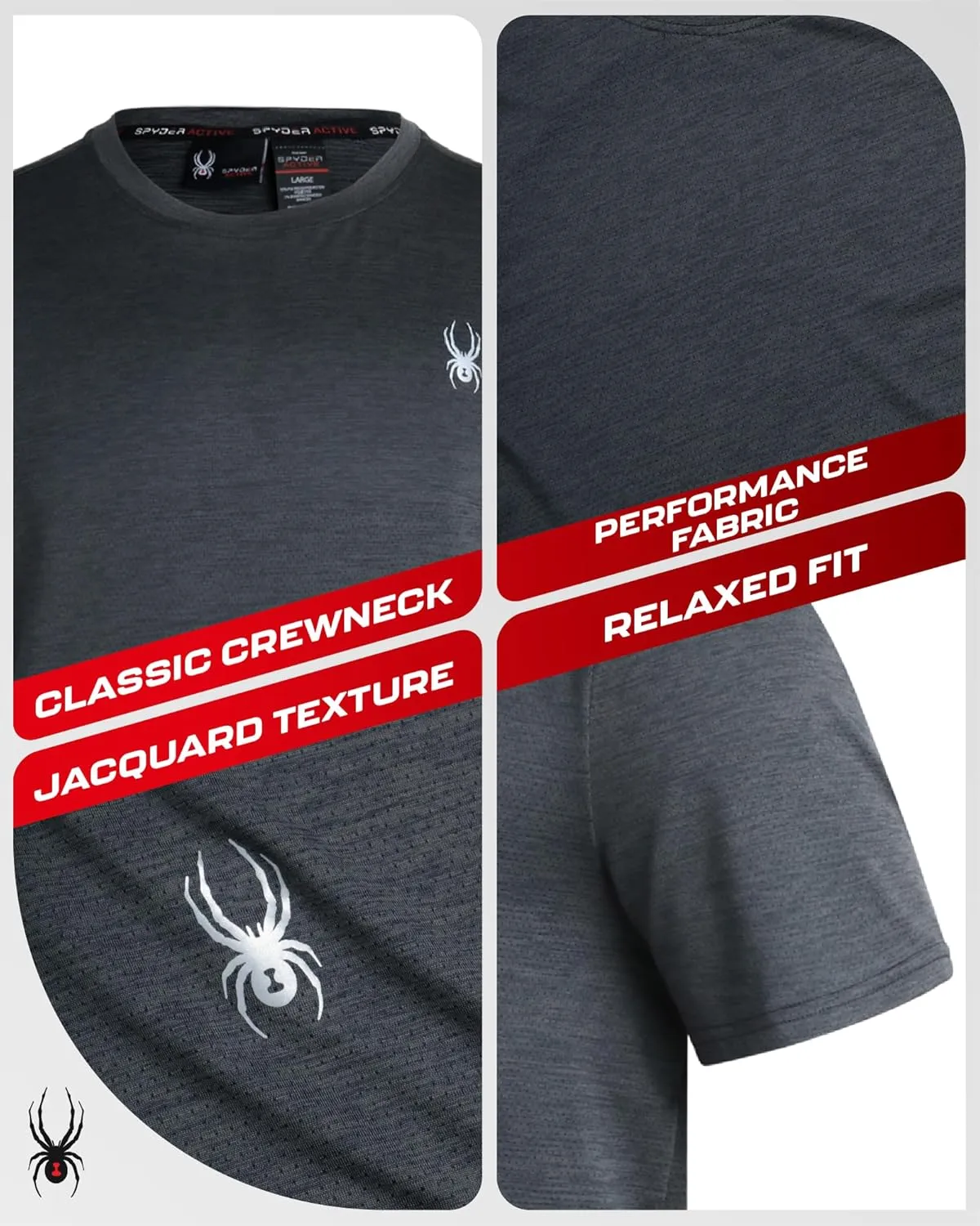 Spyder Men's Athletic T-Shirt - Active Performance Sports Tee - Dry Fit Short Sleeve Shirt (S-XL)