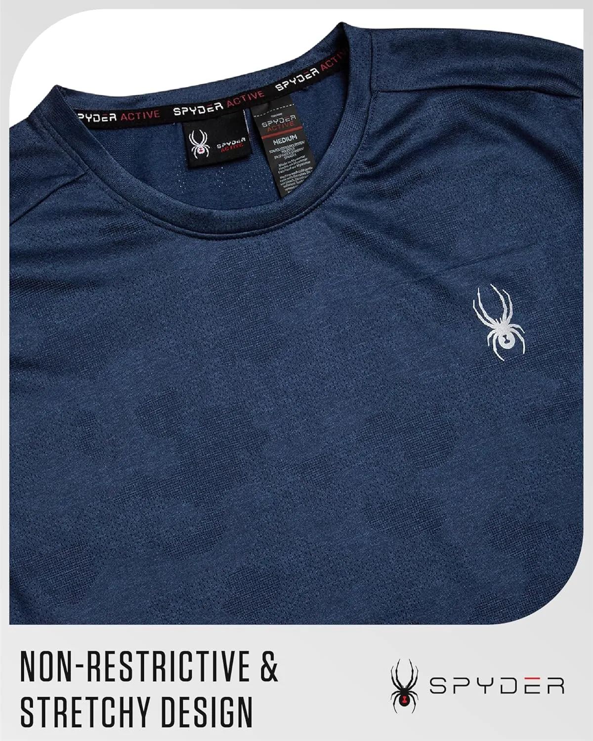 Spyder Men's Athletic T-Shirt - Active Performance Sports Tee - Dry Fit Short Sleeve Shirt (S-XL)