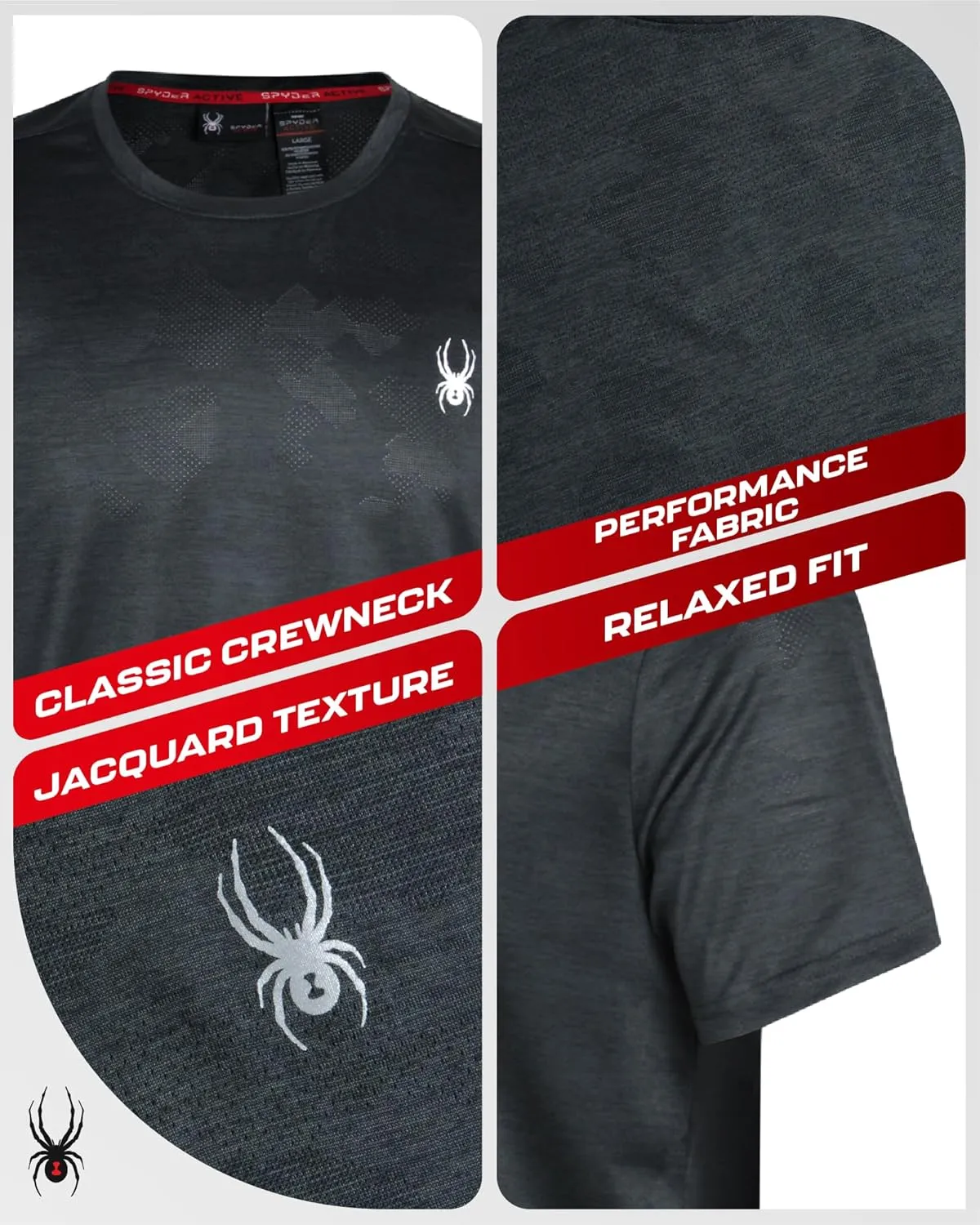 Spyder Men's Athletic T-Shirt - Active Performance Sports Tee - Dry Fit Short Sleeve Shirt (S-XL)