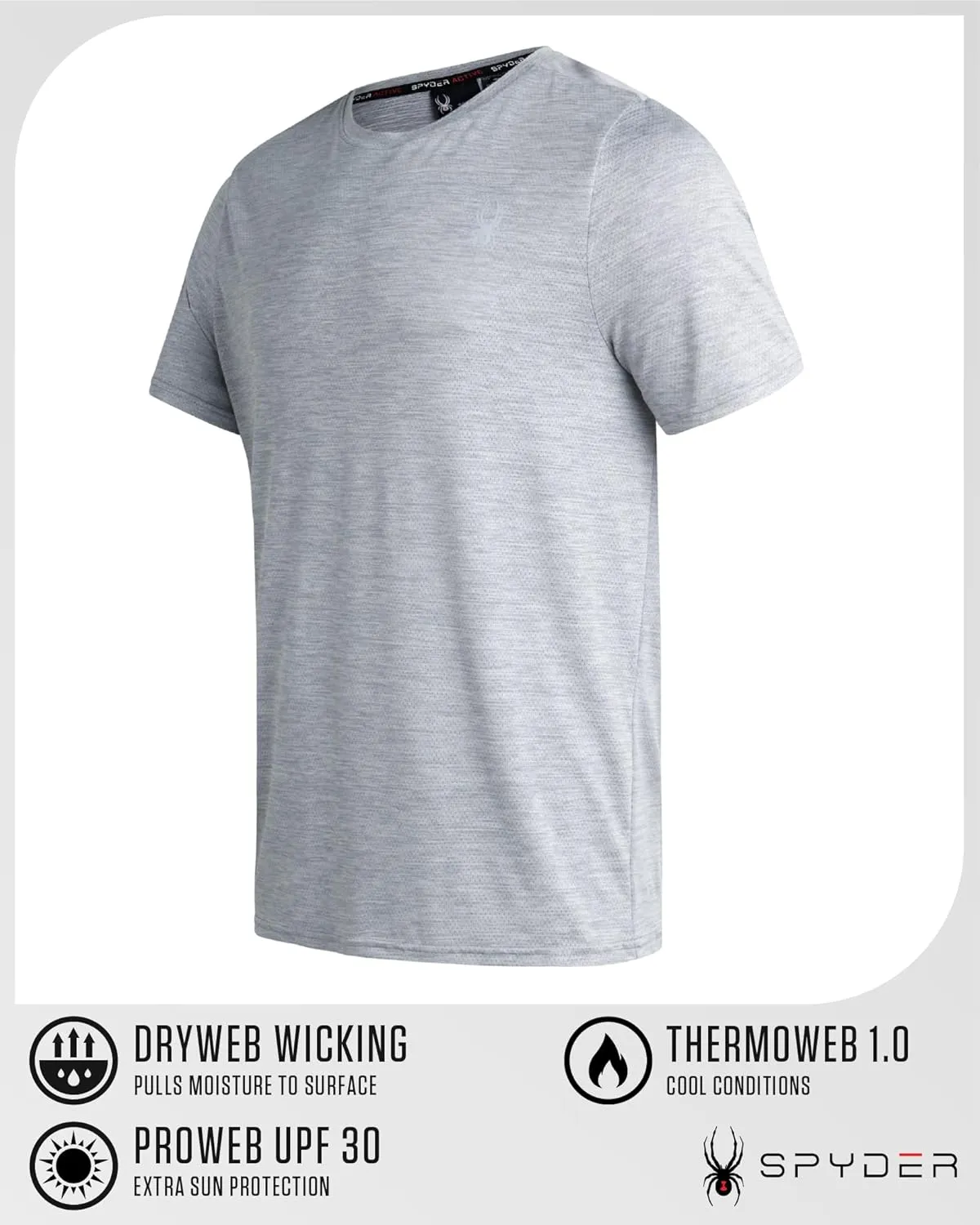 Spyder Men's Athletic T-Shirt - Active Performance Sports Tee - Dry Fit Short Sleeve Shirt (S-XL)