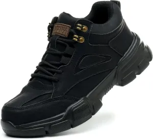 Steel Toe Work Boots for Men Wide Width Indestructible Safety Shoes Construction Shoes for Wide Feet Utility Mens Work Shoe