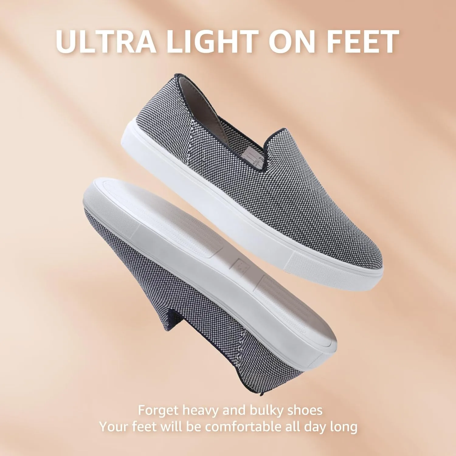 STQ Slip on Shoes for Women Breathable Fashion Sneakers Comfortable Knit Casual Shoes