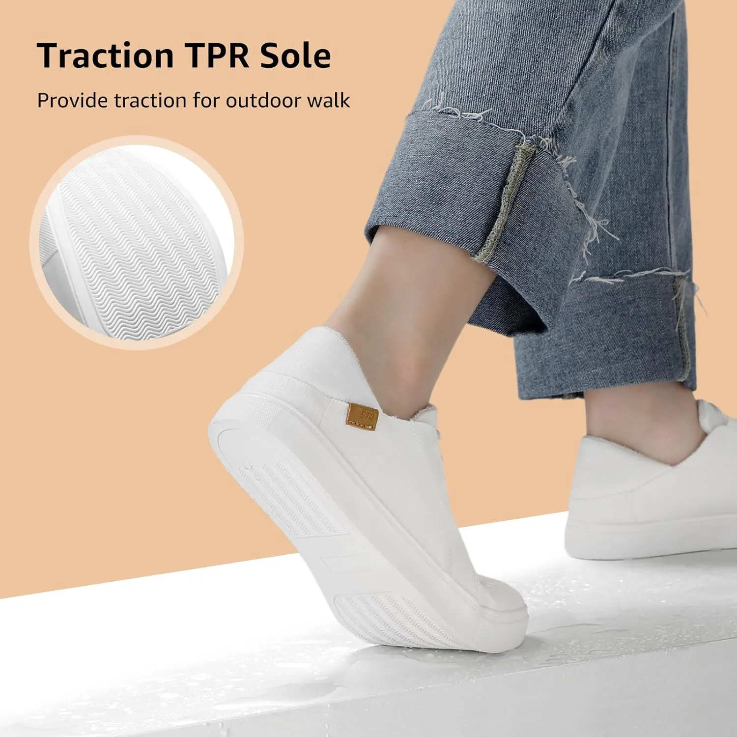 STQ Womens Slip On Casual Shoes for Women | Lightweight Canvas Sneakers | Memory Foam Loafers Shoes