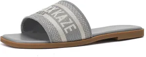 Stratuxx Kaze Women's Dressy Sandals Slip on Flat Summer Shoes Open Toe Slide Sandals for Women Size 5-11