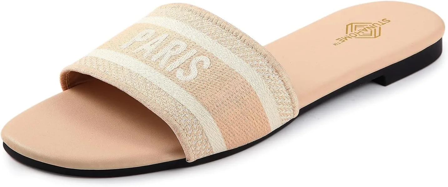 STUNAHOME Summer Flat Sandals for Women Fashion slide Sandals Womens