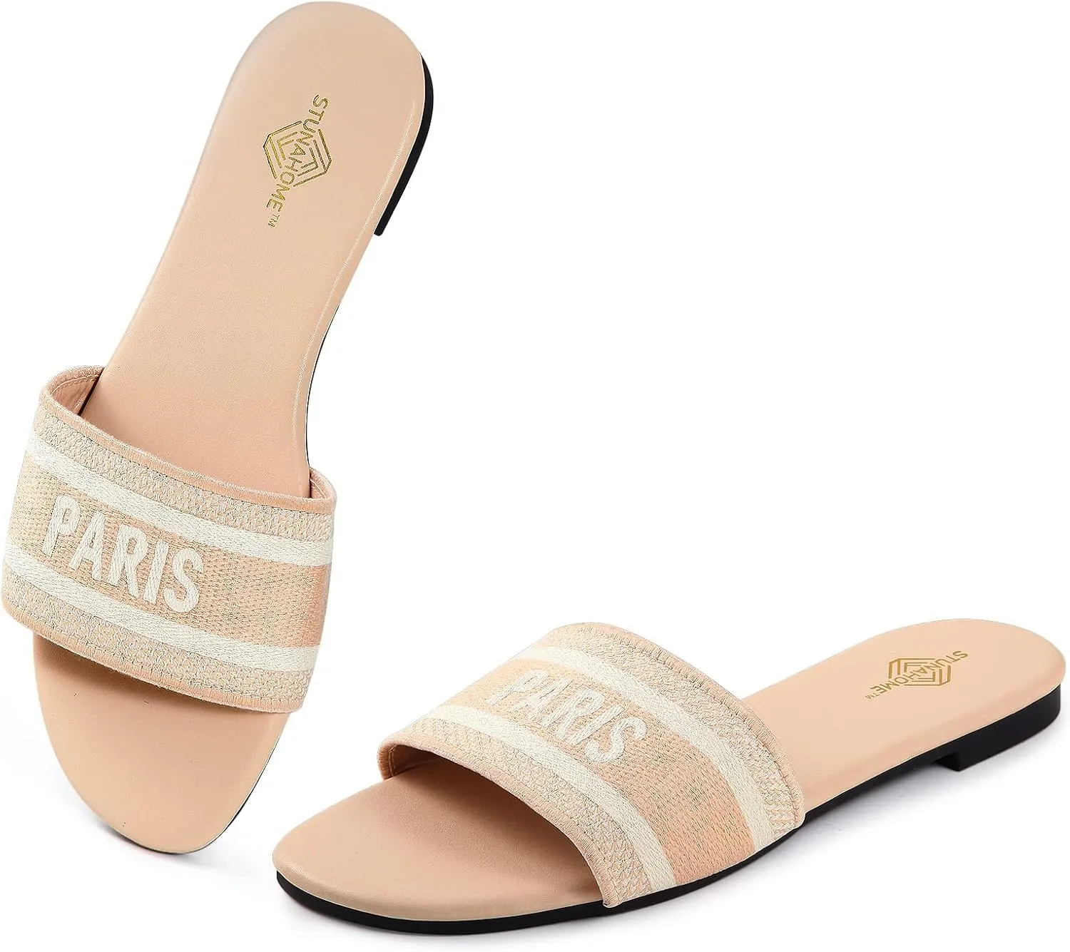STUNAHOME Summer Flat Sandals for Women Fashion slide Sandals Womens