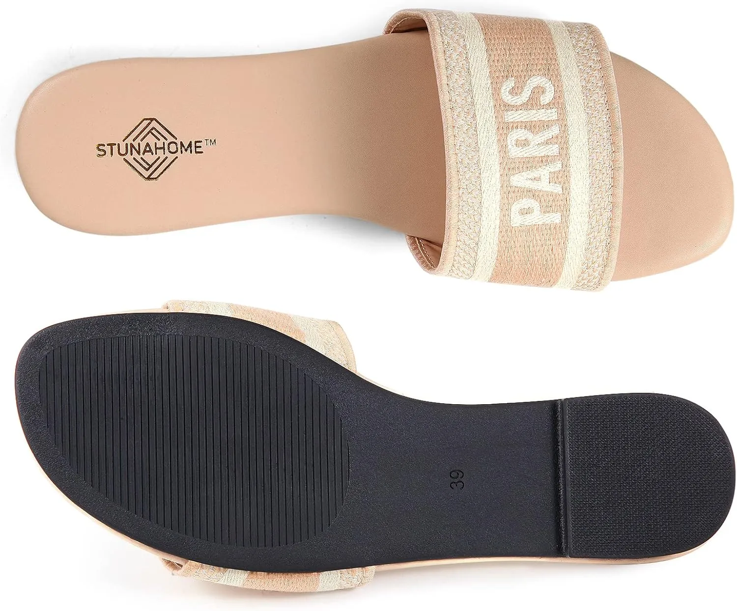 STUNAHOME Summer Flat Sandals for Women Fashion slide Sandals Womens