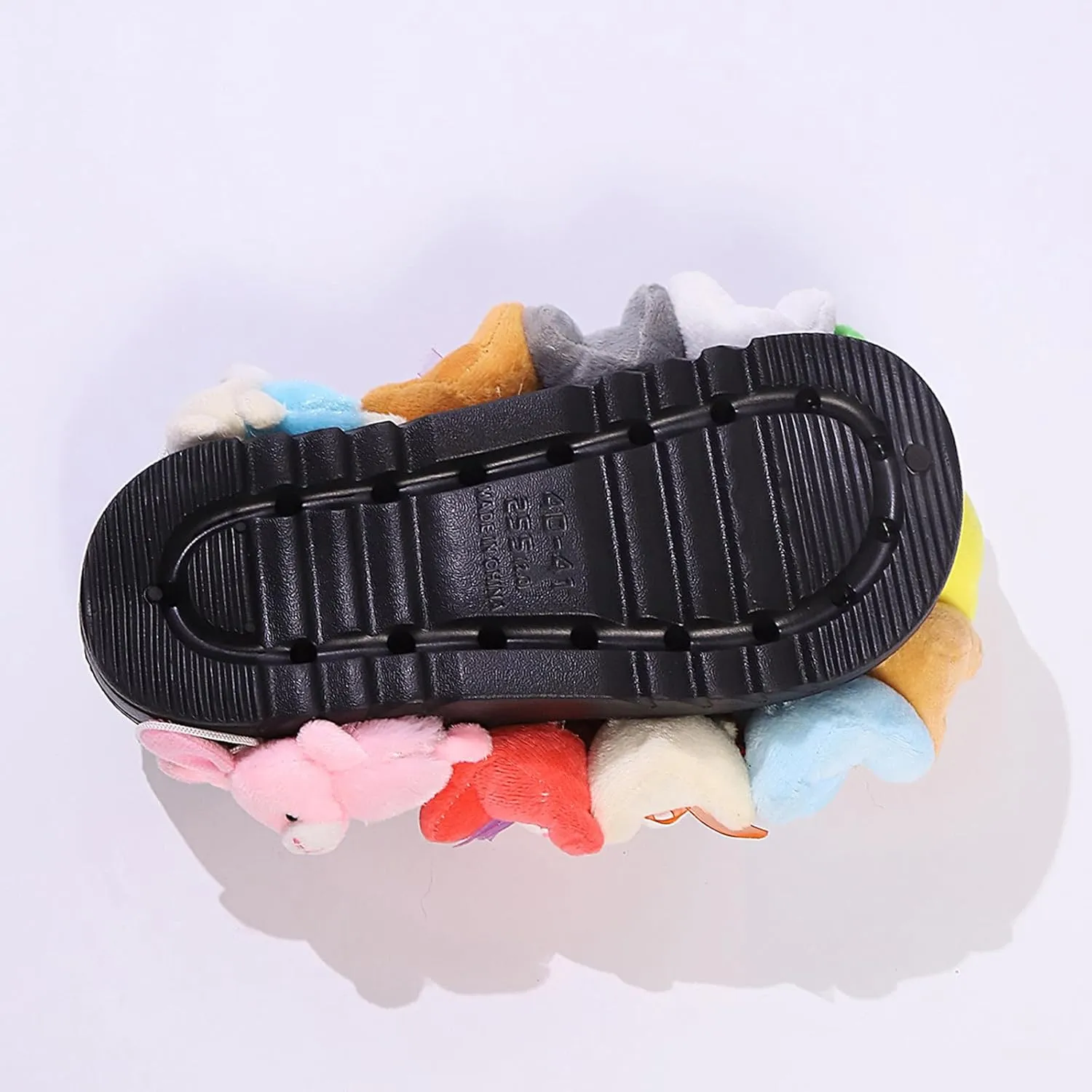 Stylish Slippers comfortable with Adjustable Straps, Covered In Stuffed Animals, Perfect as House Sandals for Women 2025