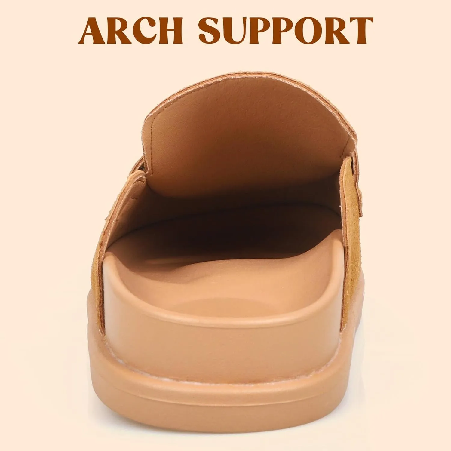 Suede Womens Clogs Comfortable Arch Support Mules & Clogs for Women Non-Slip Platform Slip On Shoes