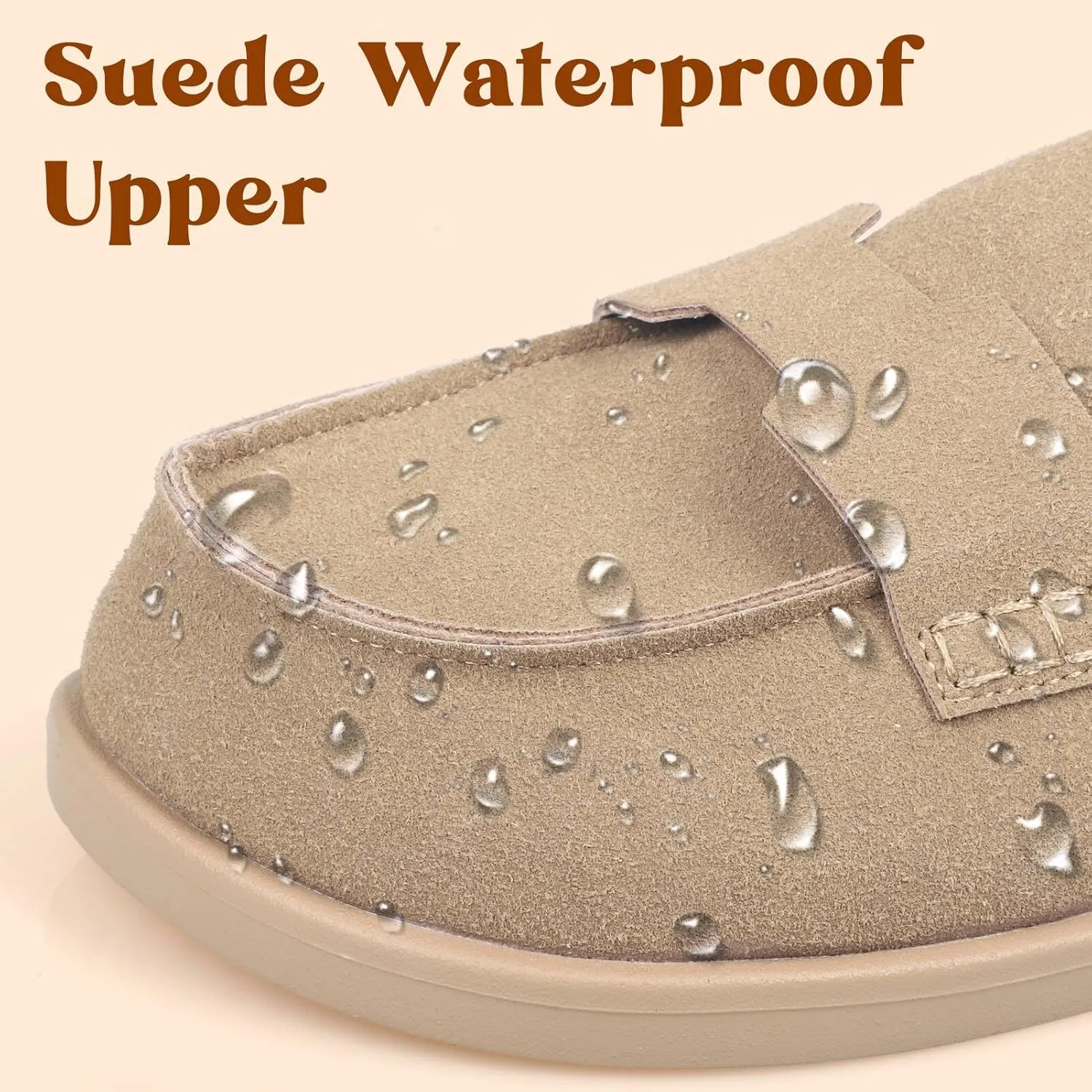 Suede Womens Clogs Comfortable Arch Support Mules & Clogs for Women Non-Slip Platform Slip On Shoes