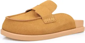 Suede Womens Clogs Comfortable Arch Support Mules & Clogs for Women Non-Slip Platform Slip On Shoes