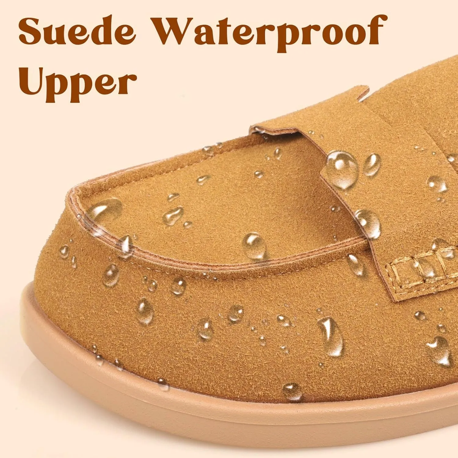 Suede Womens Clogs Comfortable Arch Support Mules & Clogs for Women Non-Slip Platform Slip On Shoes