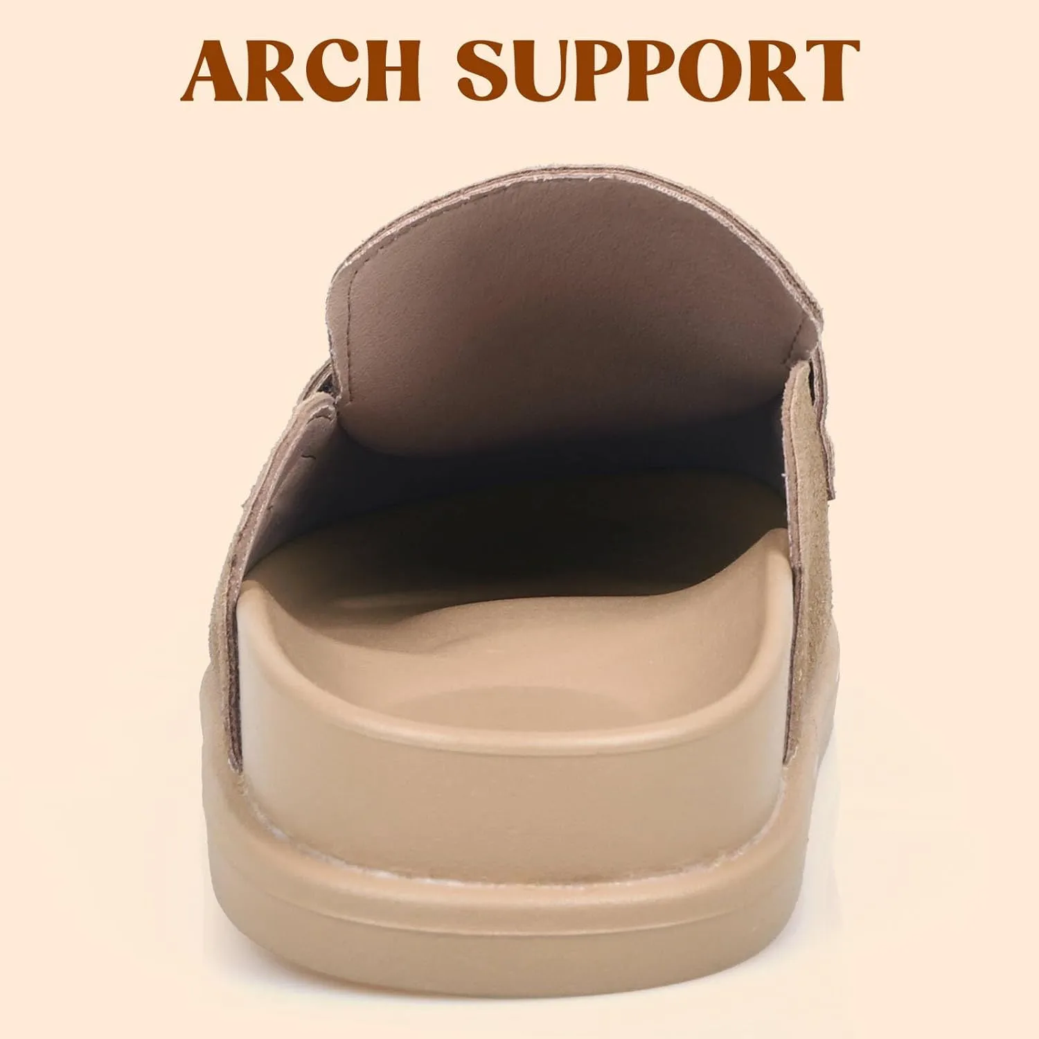 Suede Womens Clogs Comfortable Arch Support Mules & Clogs for Women Non-Slip Platform Slip On Shoes