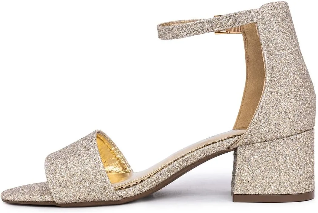 Sugar Women's Block Heel Sandals – Open Toe, Ankle Strap, Comfortable Dress Shoes for Weddings & Casual Wear
