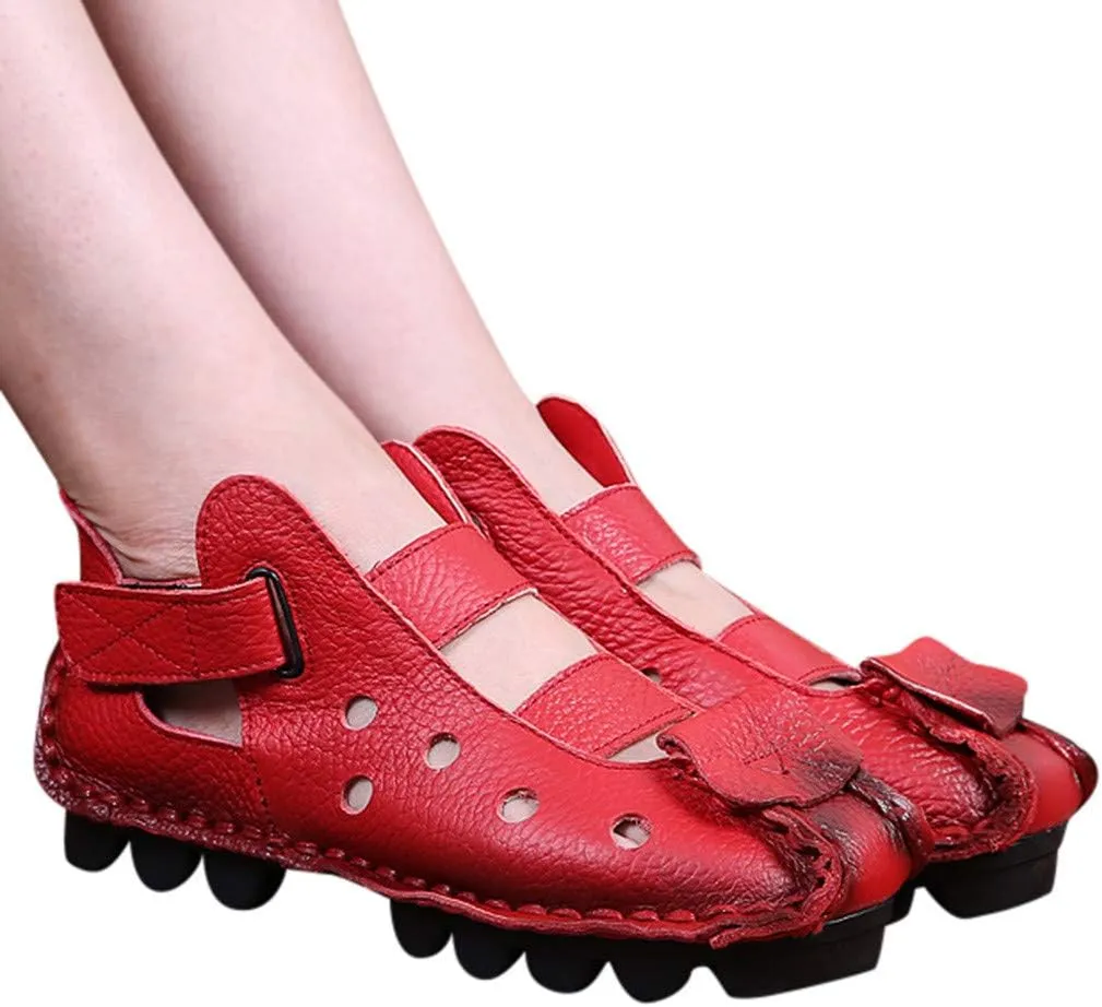 Summer Women's Soft Bottomed Flat Shoes Casual Sandals Hollow Ladies' Sandals