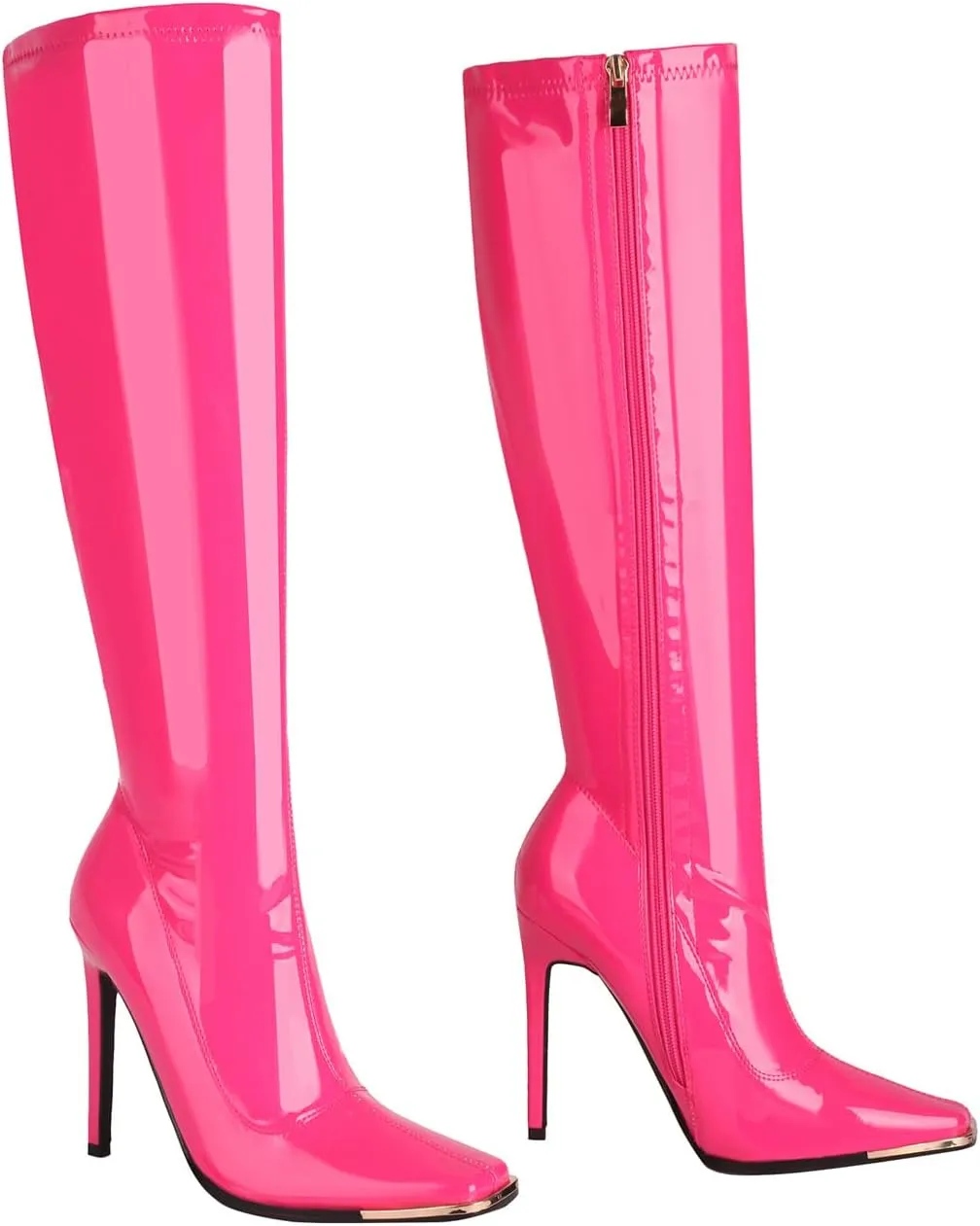 sun gurg Women's Knee High Boots Stiletto High Heels Sexy Zipper Knee Boots