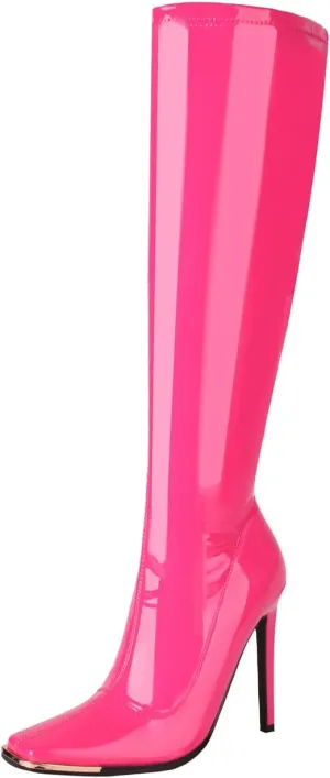 sun gurg Women's Knee High Boots Stiletto High Heels Sexy Zipper Knee Boots