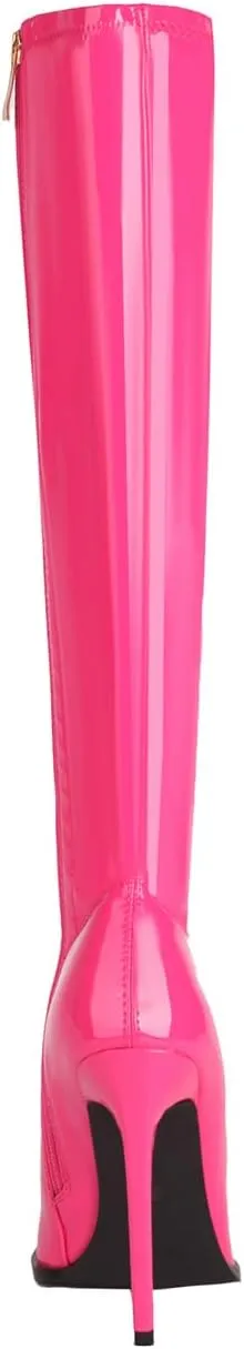 sun gurg Women's Knee High Boots Stiletto High Heels Sexy Zipper Knee Boots