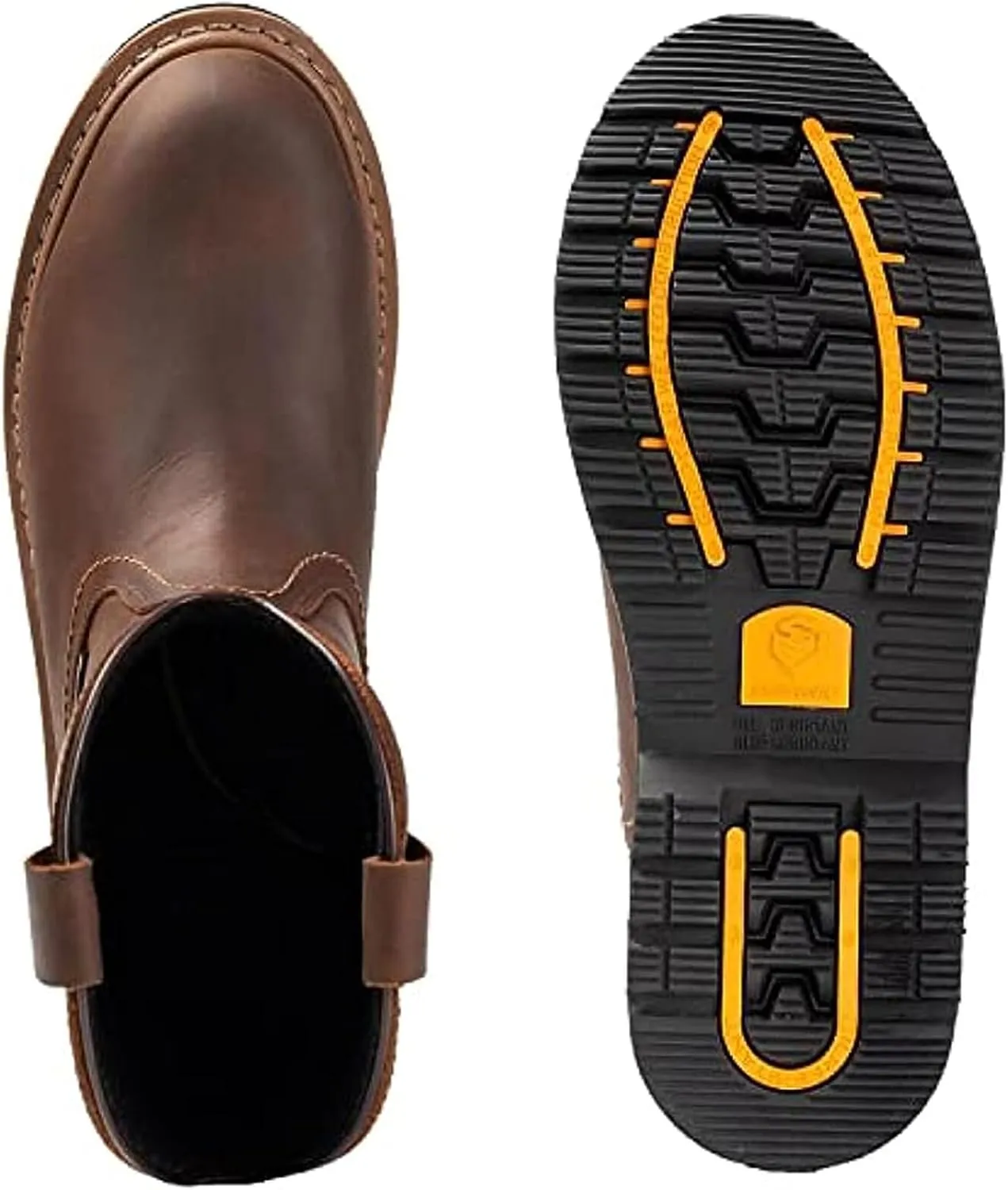 SUREWAY Mens 10 in Soft/Steel Toe Waterproof Wellington Boot,Heavy Duty Pull On Work Boots for Men,Full Grain Leather,Goodyear Welted,Superior Slip Resistant