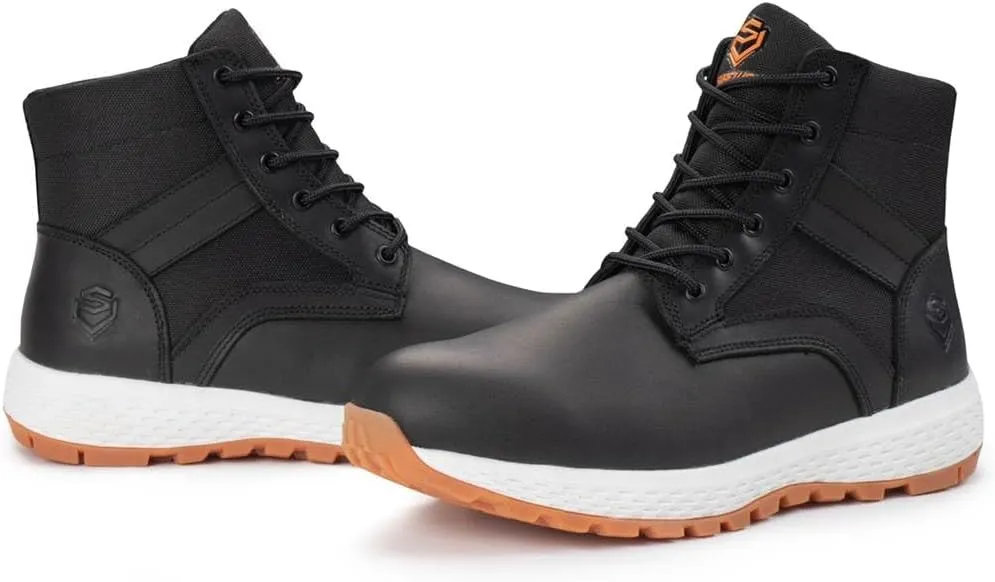 SUREWAY Men's Work Boot Soft Toe Ankle, Anti-Fatigue Lightweight work Boot/Shoes,Comfort Insole, Superior Oil/Slip Resistant,Men's Construction Industrial Safety Working Boots/Shoes