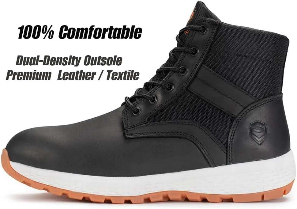 SUREWAY Men's Work Boot Soft Toe Ankle, Anti-Fatigue Lightweight work Boot/Shoes,Comfort Insole, Superior Oil/Slip Resistant,Men's Construction Industrial Safety Working Boots/Shoes