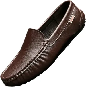 SywzX&xfybz Men's Casual Leather Shoes Lightweight Soft Soled Driving Shoes Loafers