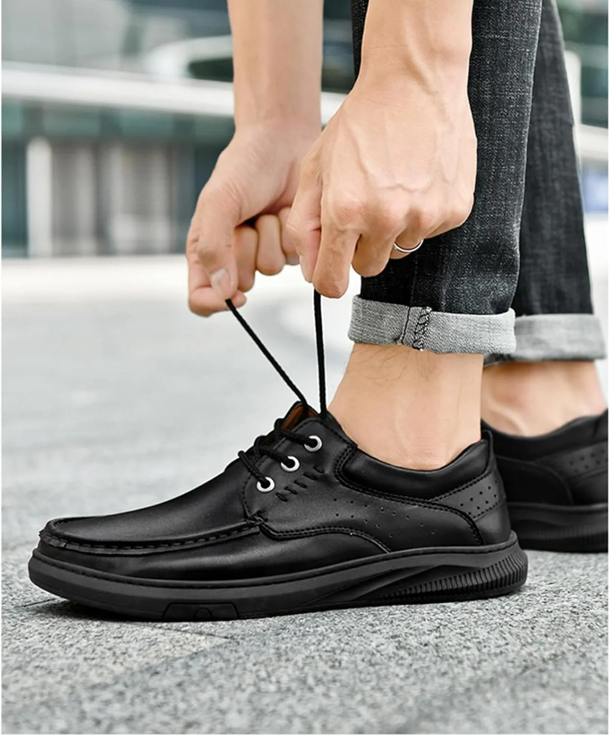 SywzX&xfybz Men's Loafers Casual Leather shoes Soft Penny Loafers for Men Lightweight Driving Boat Shoes