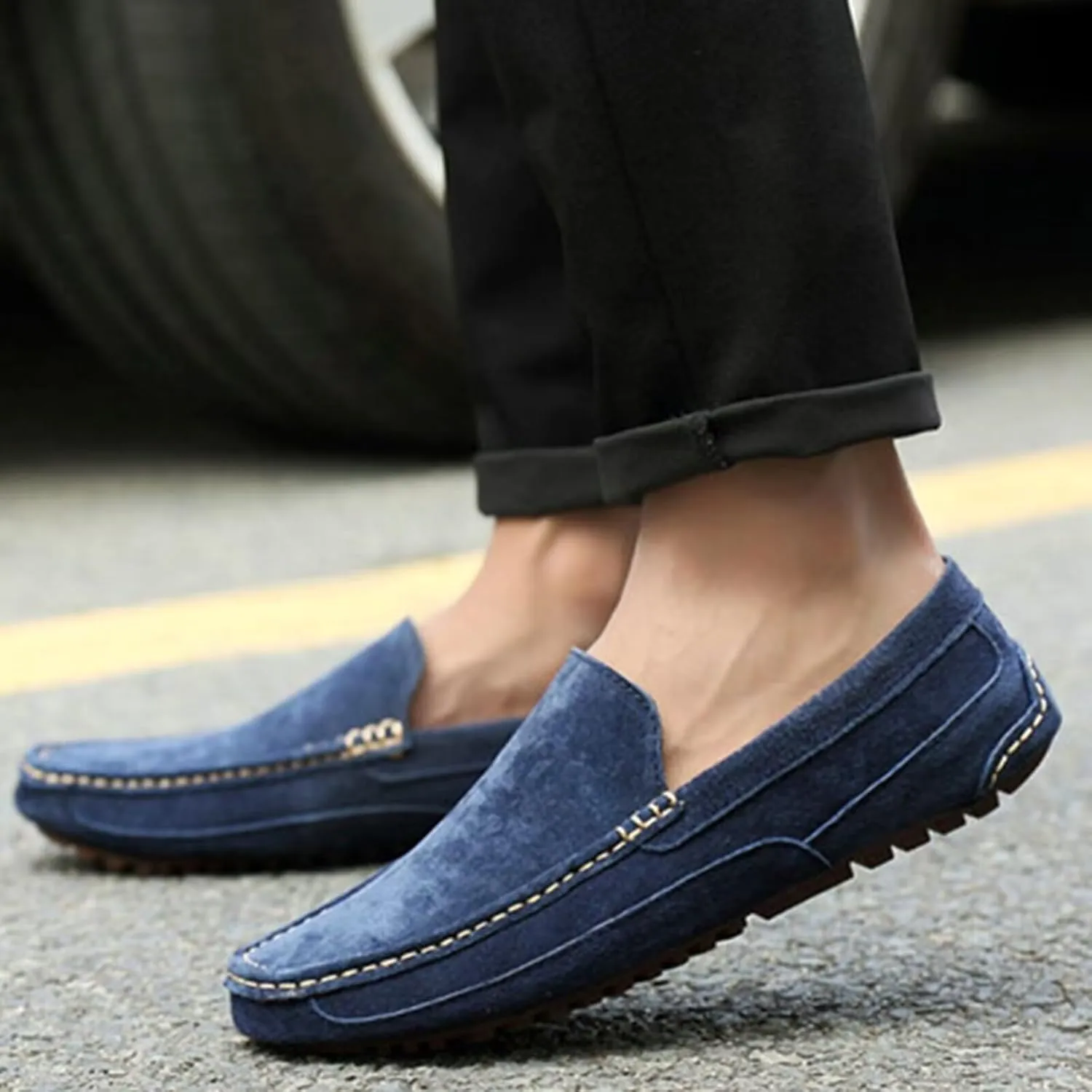 SywzX&xfybz Men's Penny Loafers Moccasin Driving Shoes Slip On Flats Boat Shoes