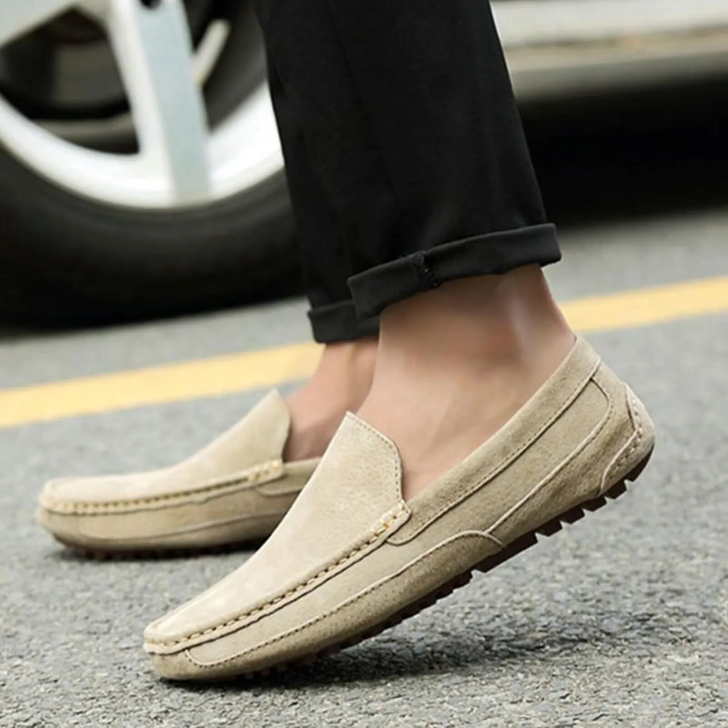 SywzX&xfybz Men's Penny Loafers Moccasin Driving Shoes Slip On Flats Boat Shoes