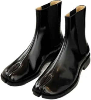 Tabi Boots Women Chelsea Boots Slip on Low Heel Block Heels - High Top Split Toe Cute Casual Retro Comfortable Walking Lightweight Female Solid All-Match for Daily Wear Beach Travel Business Office