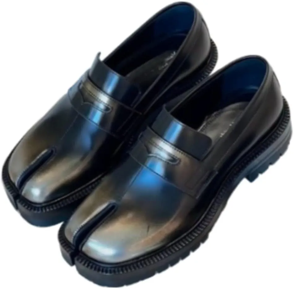 Tabi Shoes Loafers Split Toe Cute Slip On Chunky Platform Neutral - Retro Trendy Kawaii Casual Comfortable Walking Lightweight Female Solid All-Match for Daily Wear Standing All Day Business Office