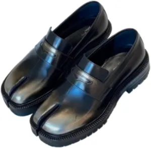 Tabi Shoes Loafers Split Toe Cute Slip On Chunky Platform Neutral - Retro Trendy Kawaii Casual Comfortable Walking Lightweight Female Solid All-Match for Daily Wear Standing All Day Business Office